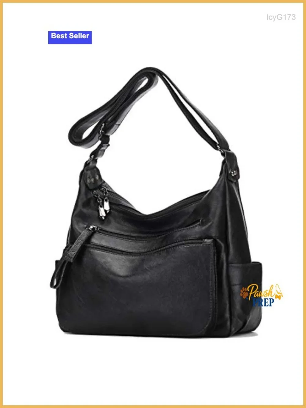 PU Leather Multi-Pocket Hobo Crossbody Bag Adjustable Strap